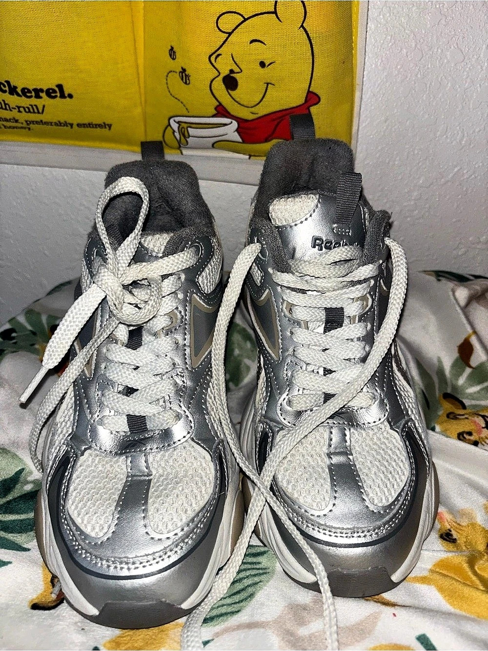Reebok Women's Silver & White Sneakers